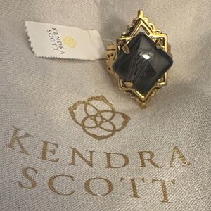 Kendra Scott Gold Ring with Black Stone